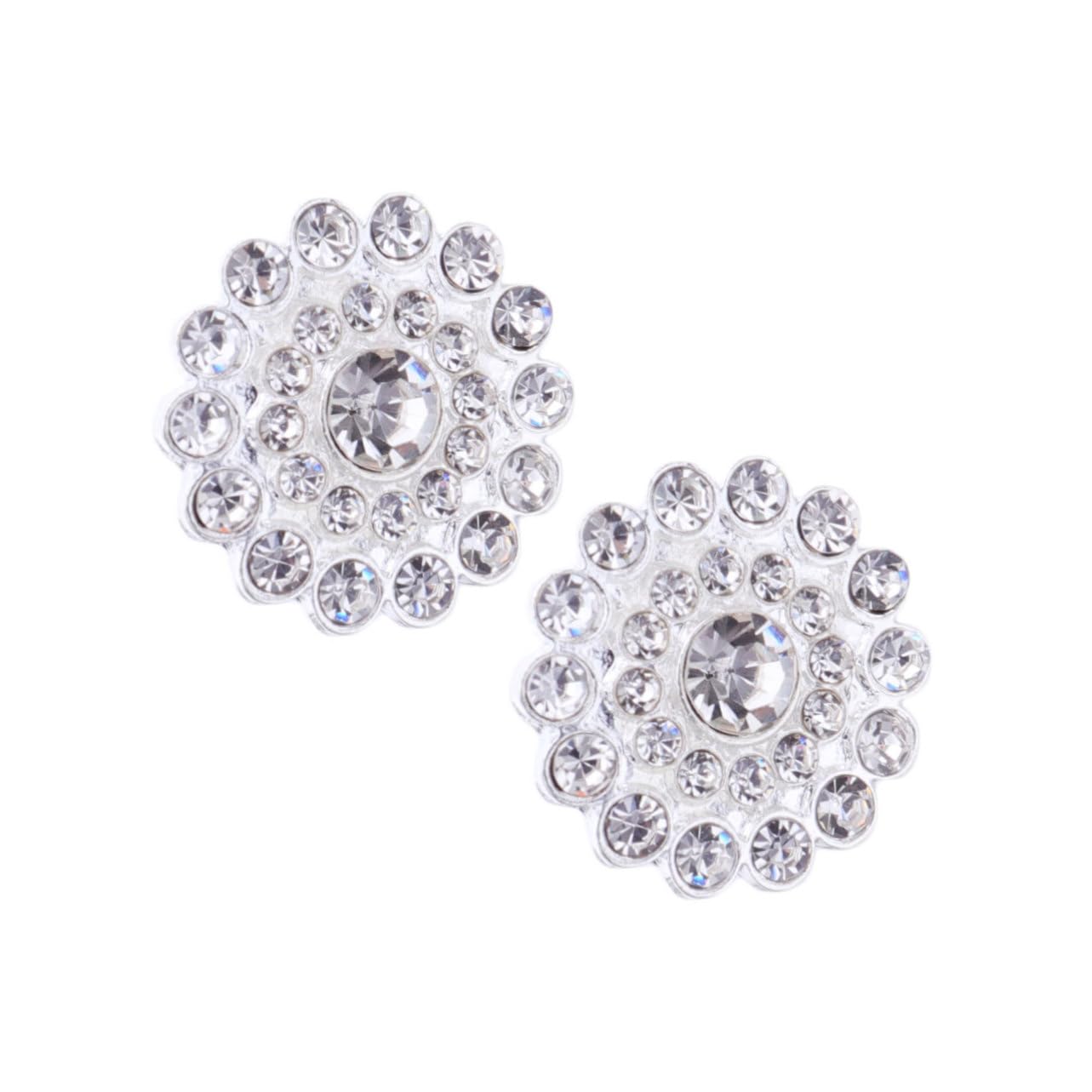 Lurrose 30stücke Strassverzierte Knöpfe Aus Legierung Elegante Runde Schmuckaccessoires Silber Für -dekorationen Hochzeiten Und Partys Für Frauen Und Damen