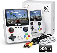 Console Portátil Retrô 6000 Jogos OIH-5911 Oásis Tela 3.5 HD 32GB Bateria Recarregável Saída TV AV Emuladores Clássicos Video Game Retro Portátil (Branco)