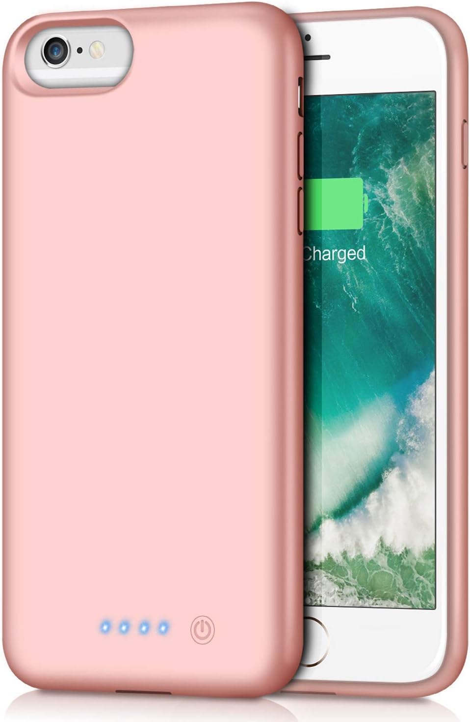 QTshine Battery Case for iPhone 6 Plus/6s Plus, Upgraded [8500mAh] Protective Portable Charging Case Rechargeable Extended Battery Pack for Apple iPhone 6 Plus/6s Plus(5.5') -Rose Gold