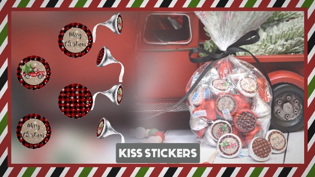 AmandaCreation Red Buffalo Christmas Truck Kiss Stickers 324pcs  A2 14494366