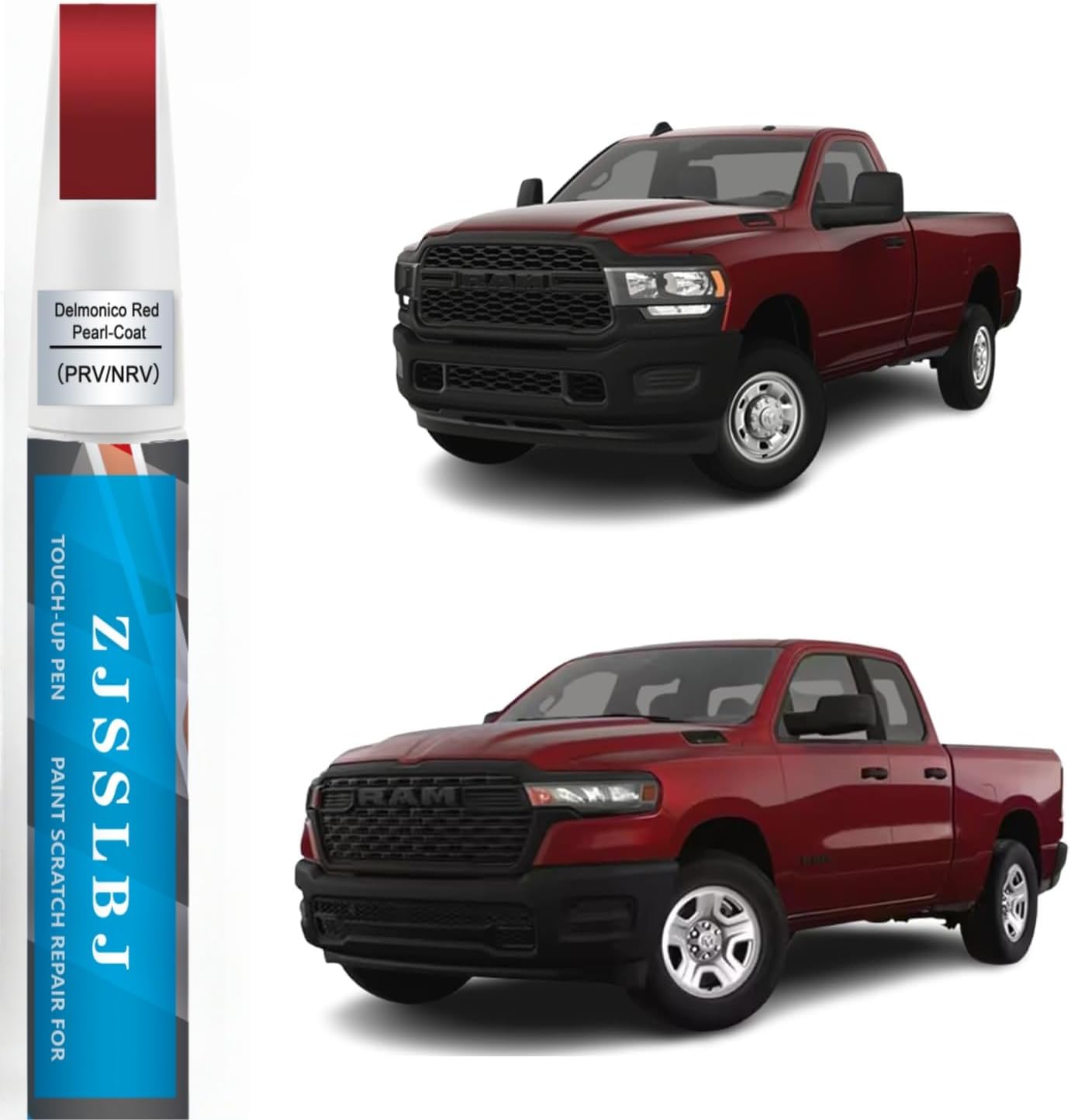 Touch Up Paint for RAM Car Paint Pen Scratch Repair Two-In-One Touch Up Paint, Premium Car Scratch Remover for Deep Scratches (Delmonico Red Pearl-Coat(PRV/NRV) for 2025 RAM 1500/2024 RAM 1500/2023 RAM 1500/2024 RAM 2500)