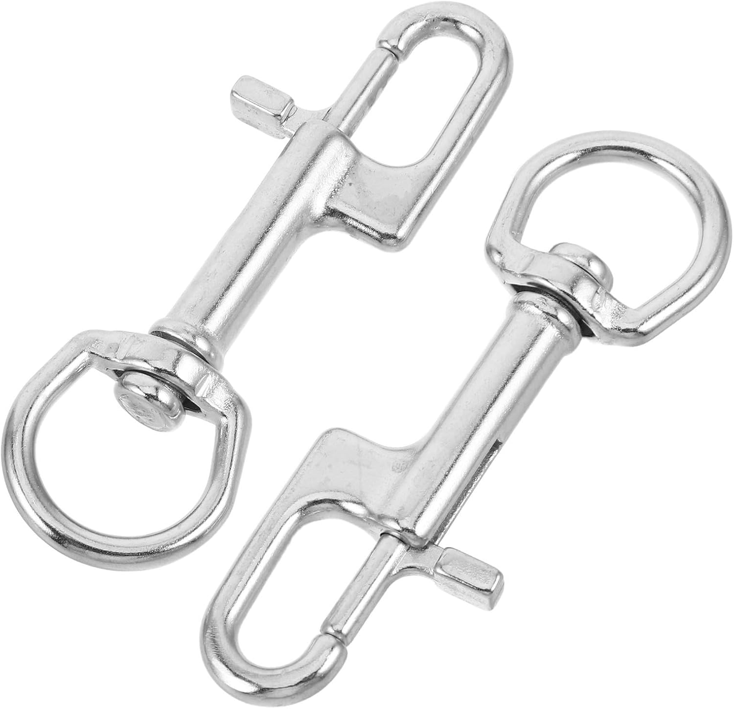 2pcs Heavy Duty Stainless Steel Swivel Single Ended Diving Bolt Snap Clip with Spring Trigger for Scuba Diving Equipment and Underwater Exploration