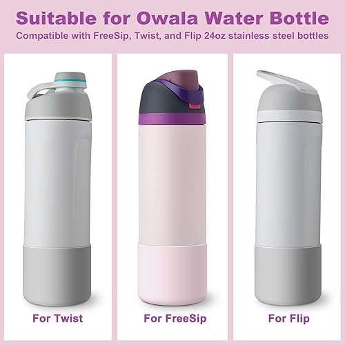 Miniatura 2 de Airboat 2 botas de silicona para botella de agua Owala de 24 onzas, 32 onzas, 40 onzas, funda protectora antideslizante para botellas de acero