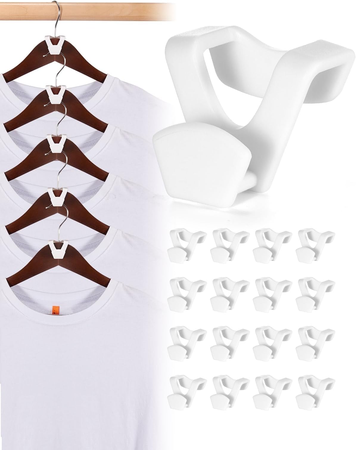 100 Stück Kleiderbügel Haken - Platzsparend & Stabil Bis 4kg