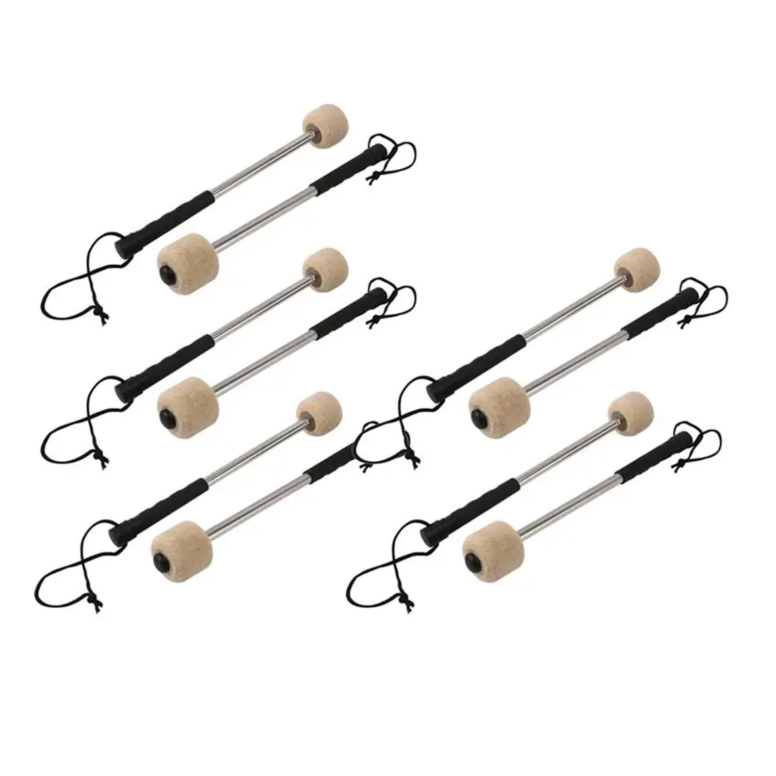 6 Mazos De Timbales De Bombo De Fieltro Blanco