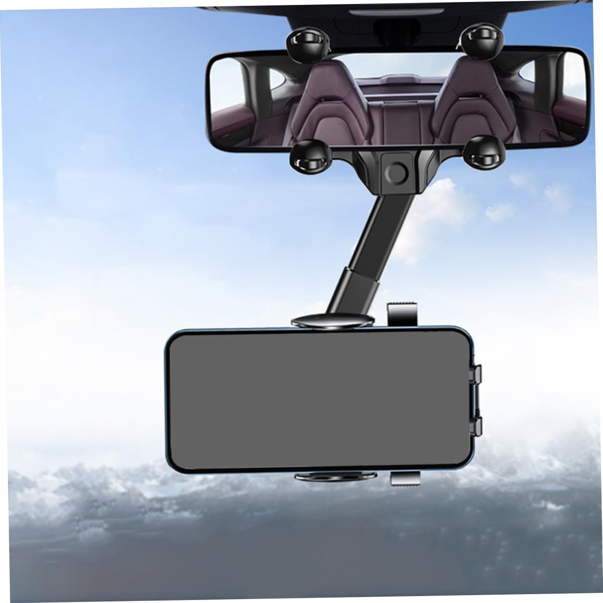 Supporto Auto Specchietto Retrovisore Rotazione Smartphone GPS in Resistente per e Video