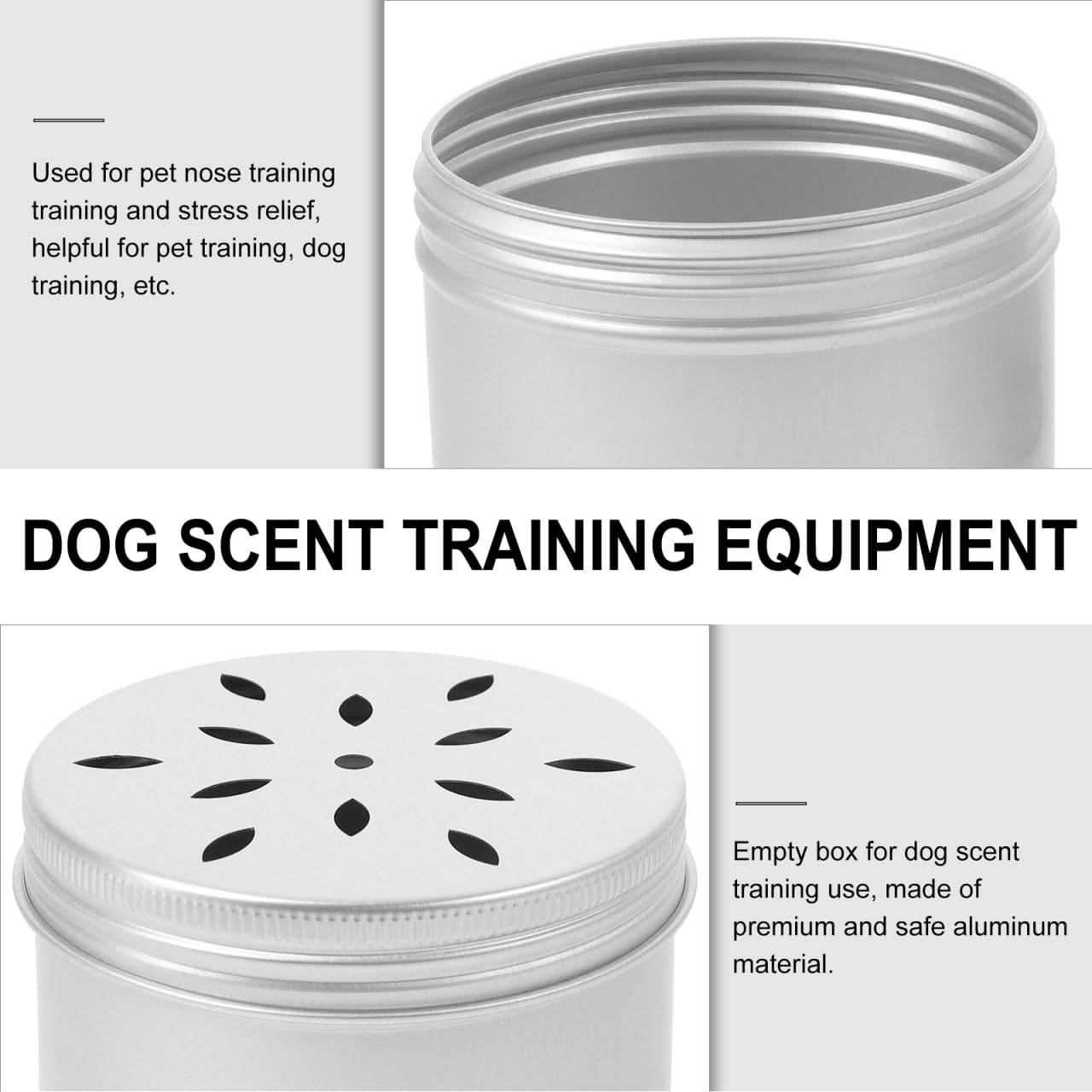WOONEKY Lot de 10 récipients de dressage pour chien - En métal - Avec couvercle - Pour odeur de chien - Boîte à renifler - Boîte d'entraînement pour chien - Aromathérapie - Travail