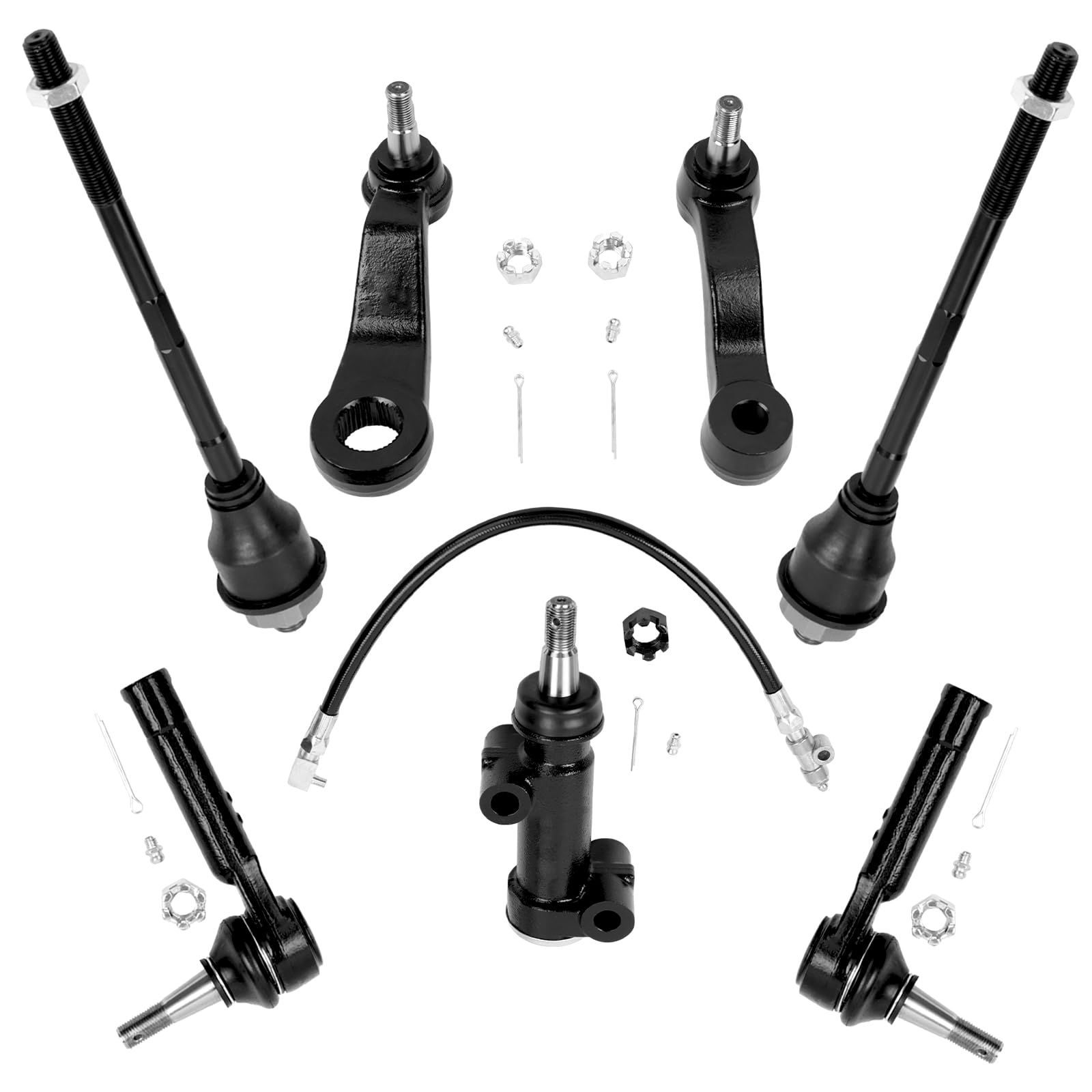 Amazon.com: 7pc Front Inner Outer Tierod Pitman Idler Arm