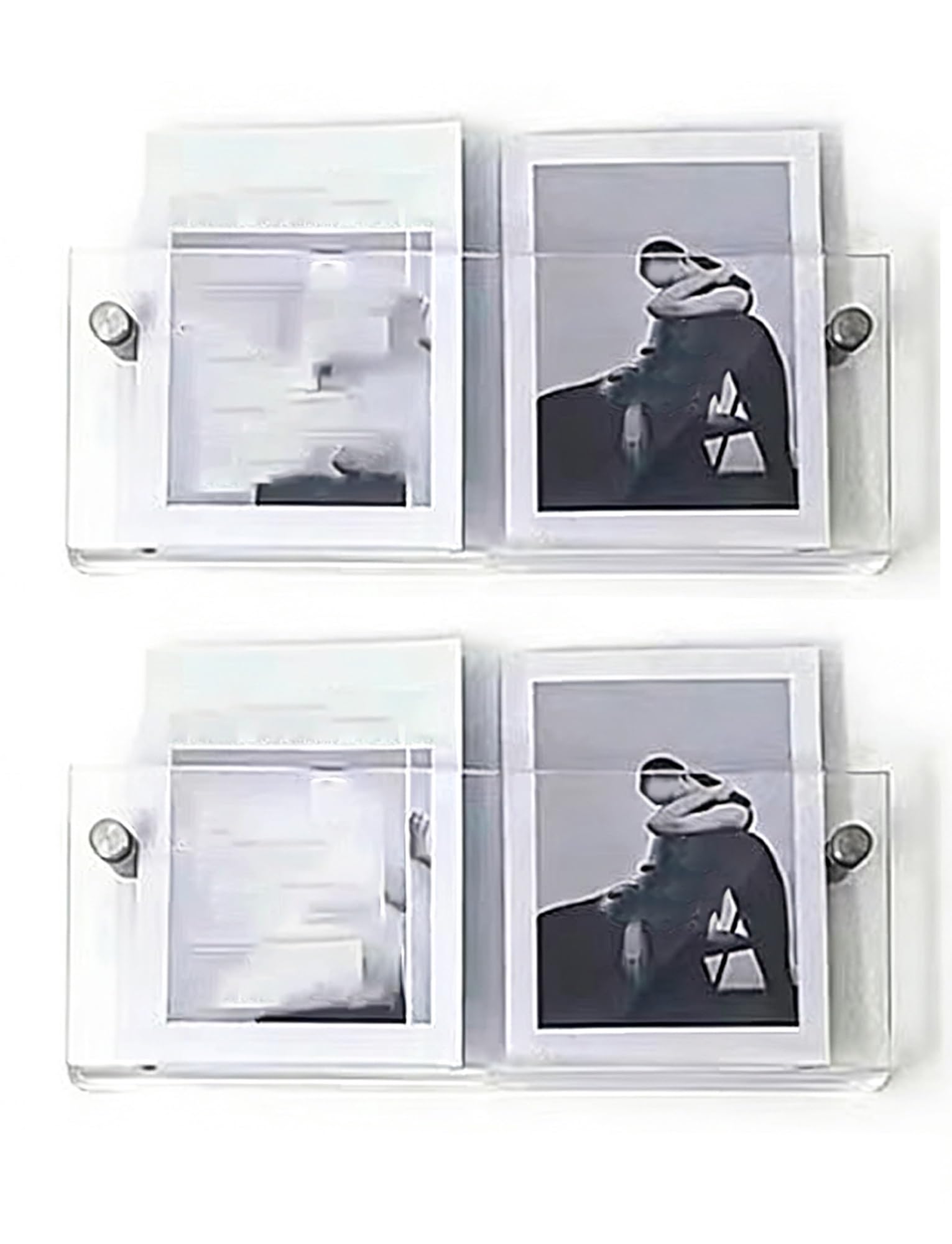 BTYQKZVPM Modern Acrylic Magazine Rack, Acrylic Wall Mounted Magazine/Brochure Holder & Floating Shelf, Pack of 2