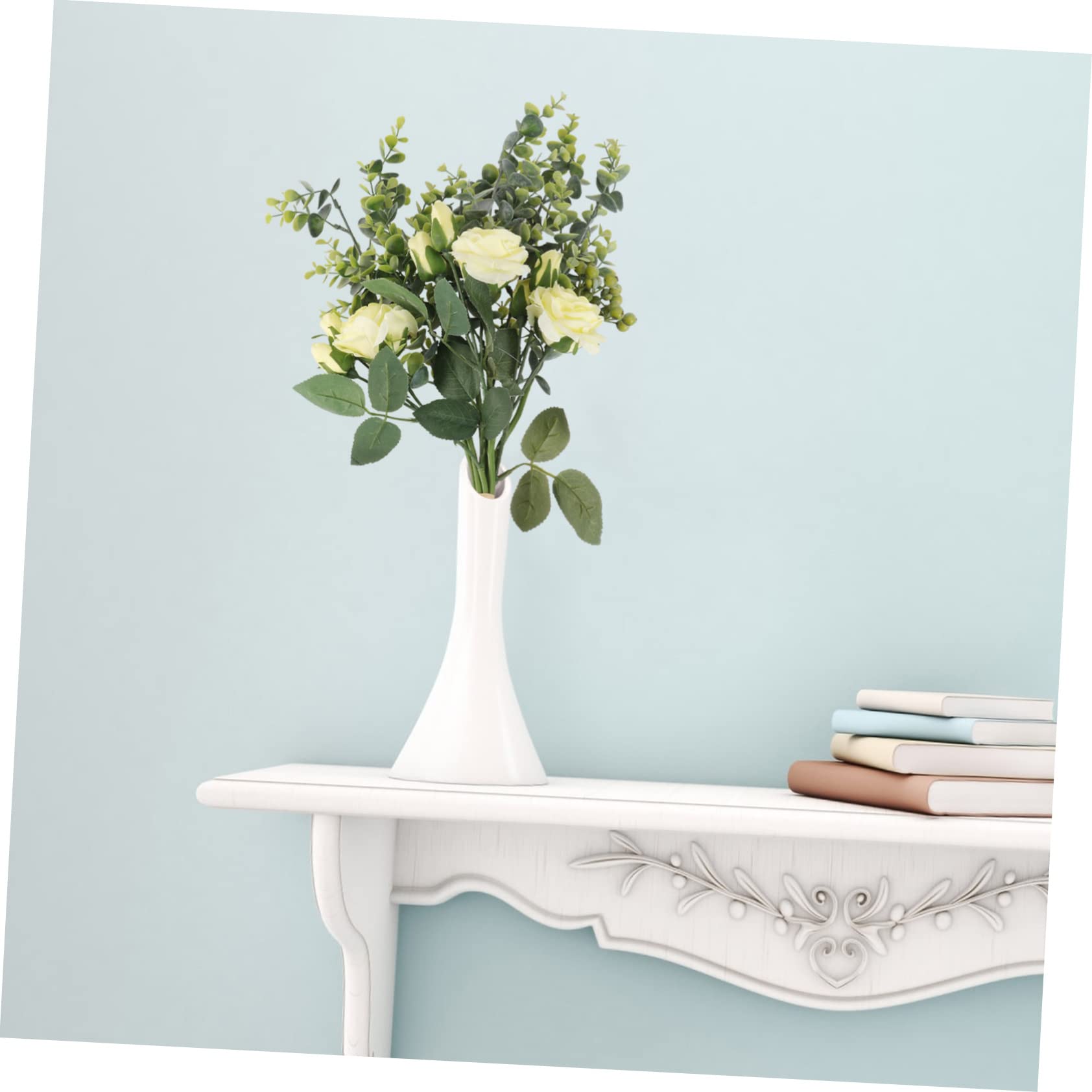Alipis 2 Stück - Langlebiger Gelber Künstlicher Rosenstrauß Hochzeitsblumenarrangement Wohndekor-strauß