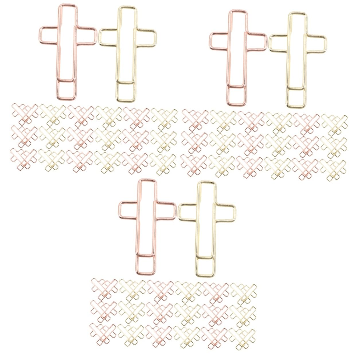 Lurrose 3 Sätze Kleine Dokumentenklammern Farbige Büroklammern Groß Clips Klemmen Papierklemmen Rosegoldene Büroklammern Dateiclips Geformte Feilenklammern Eisen 100 Stück * 3