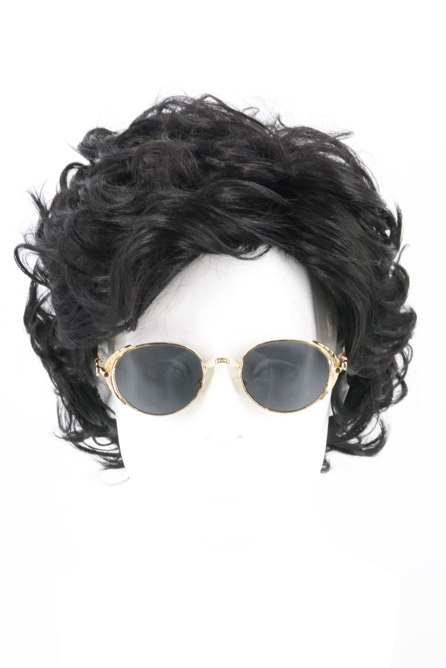 Men's Black Short Curly Wavy Layered Synthetic Wig Halloween Cosplay Wig
