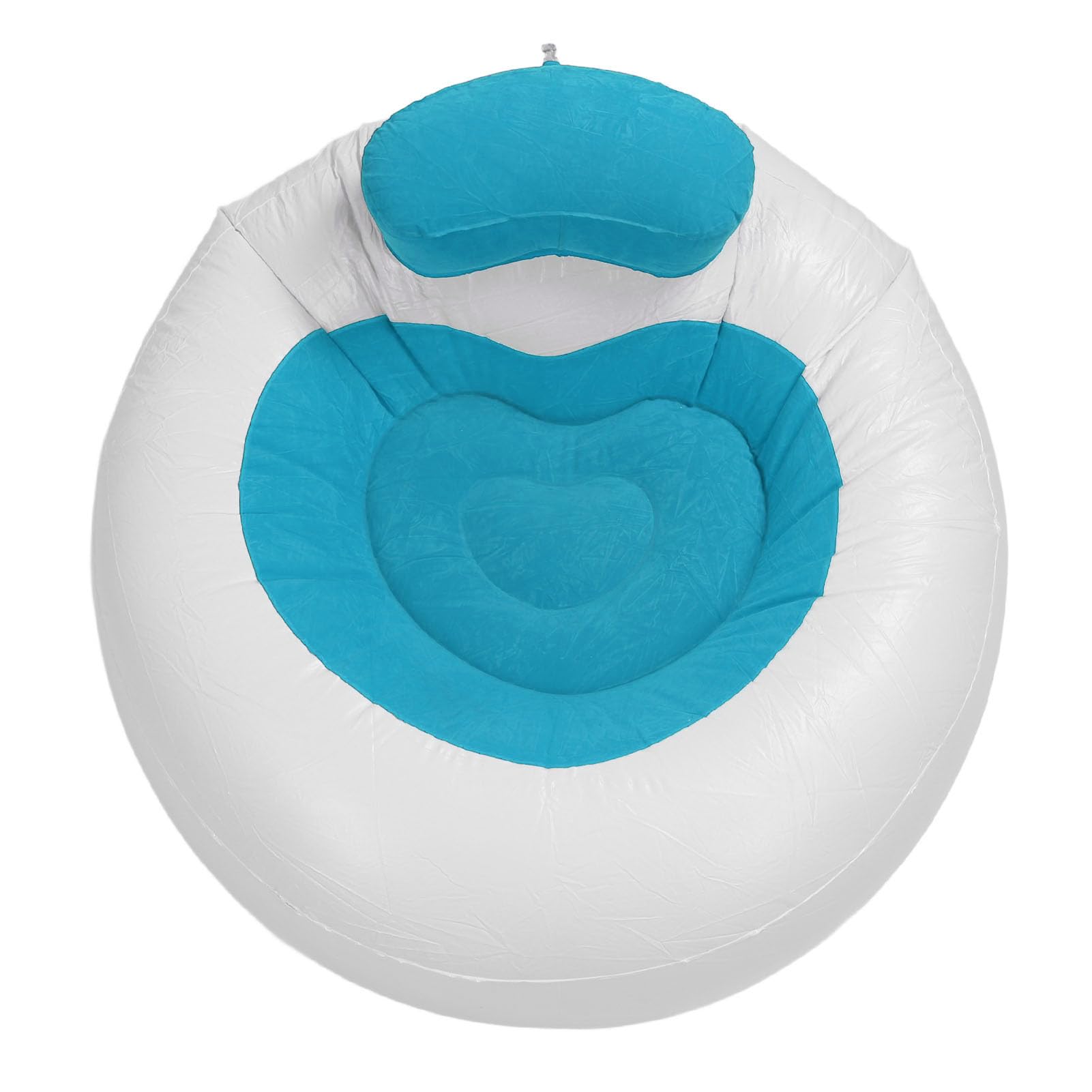 Canapé gonflable en cœur bleu pour des moments de détente sur votre balcon ou salon