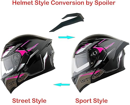 Miniatura 31 de 1Storm Motorcycle Modular Full Face Helmet Flip up Dual Visor Sun Shield: HB89 Arrow Pink Arrow Pink,Arrow Blue,Arrow Green,Arrow Orange,Arrow