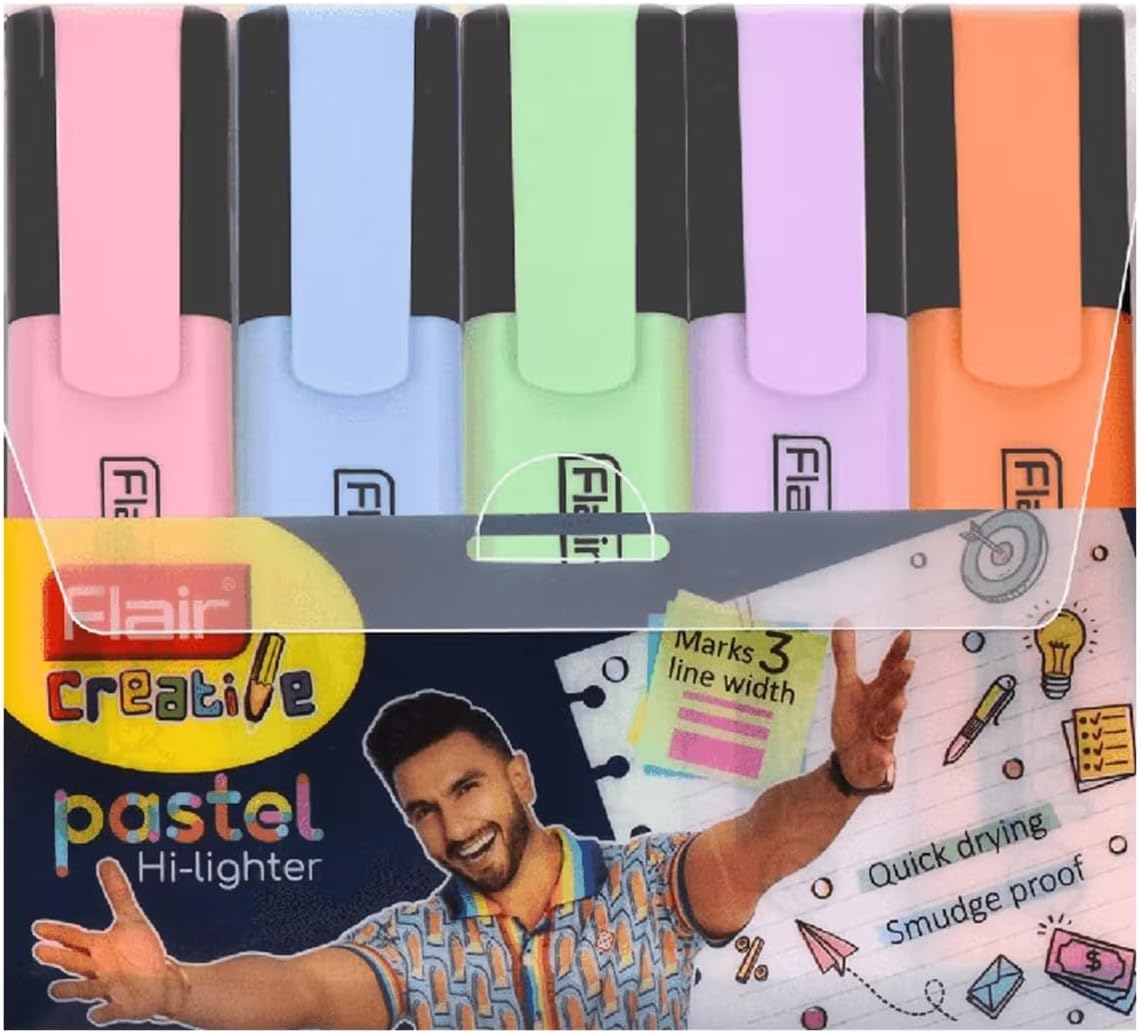 pastel highlighter set of 5 (assorted)