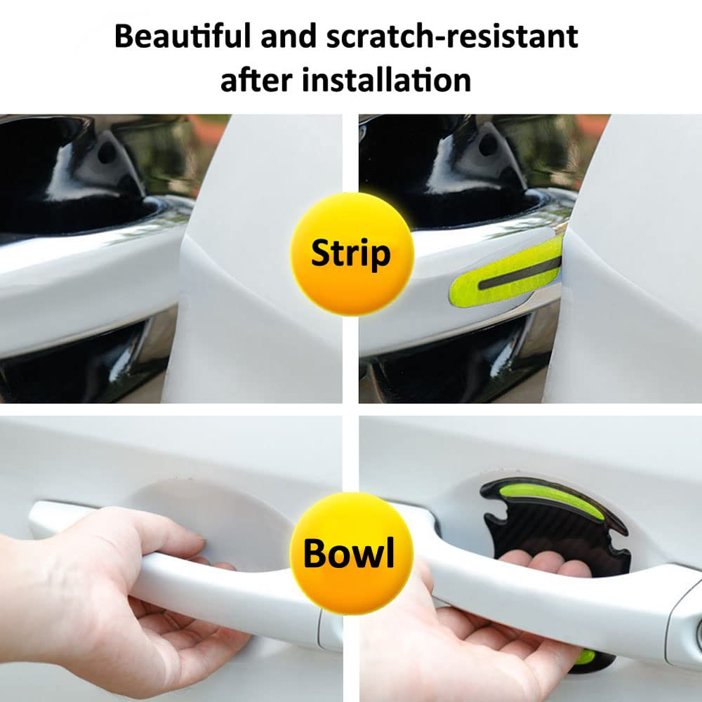 Maniglia Per Auto 8 Pezzi Adesivi Riflettenti AntiGraffio Ciotola - Foto 7