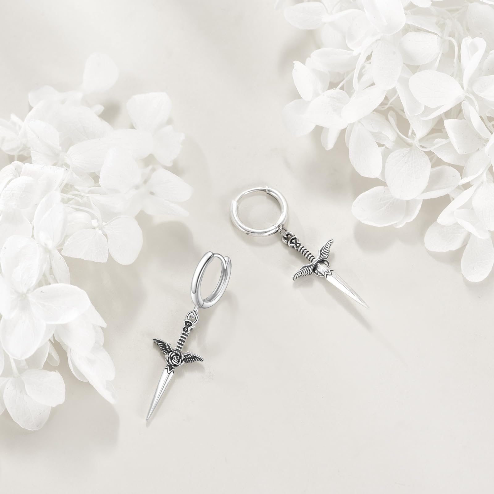 Orecchini pendenti a forma di spada, in argento Sterling 925, gioielli vichinghi, regalo per donne e uomini