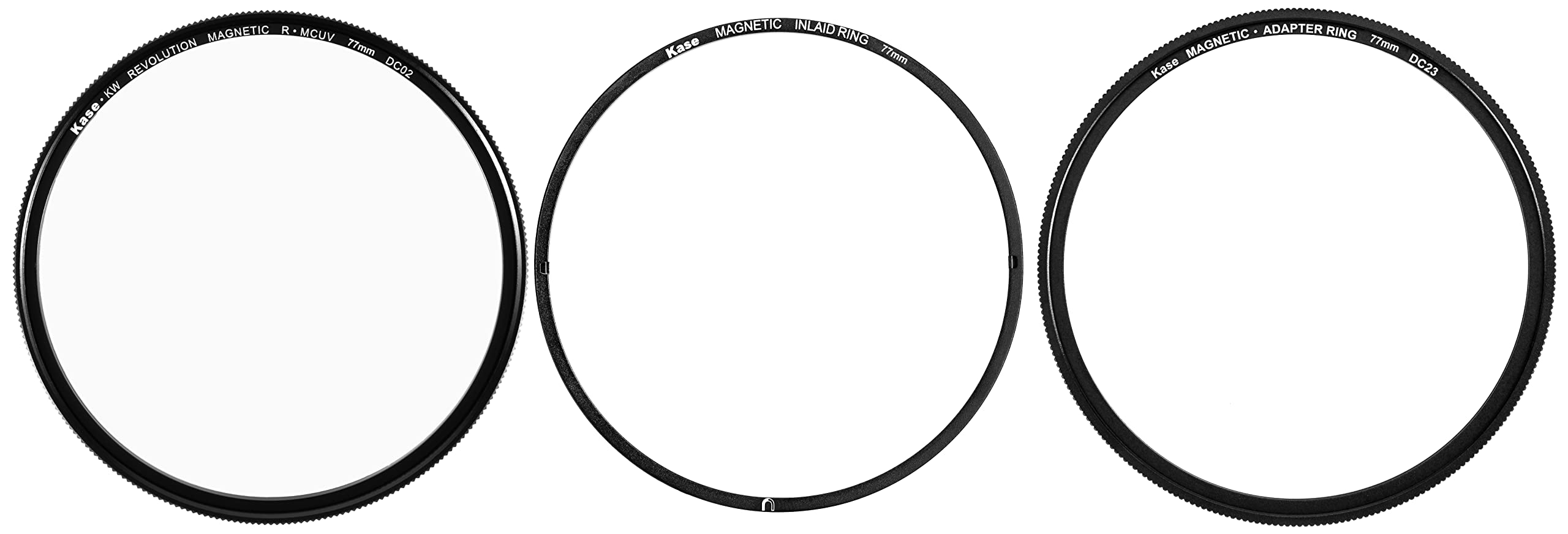Kase Revolution 77mm Magnetic Shockproof R-MCUV Filter Anti-Ghosting Anti-Flare Low Reflection Optical Glass Incl 2 Adapters Conventional & Inlaid