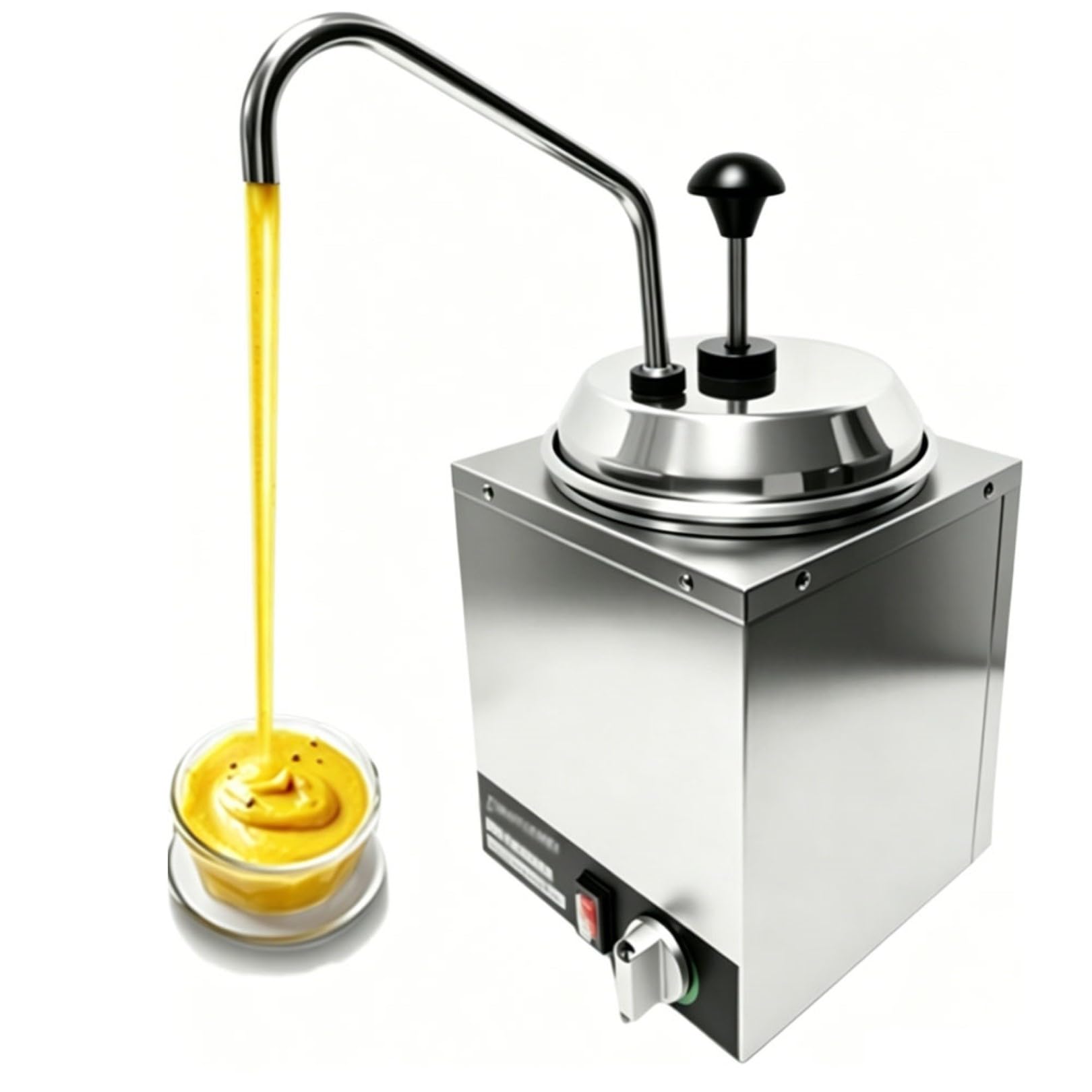 Calentador Comercial de Salsa de Chocolate, Dispensador Eléctrico de Queso y Salsa de Acero Inoxidable con Temperatura Ajustable y Bomba, para Restaurantes y Cafeterías 7L