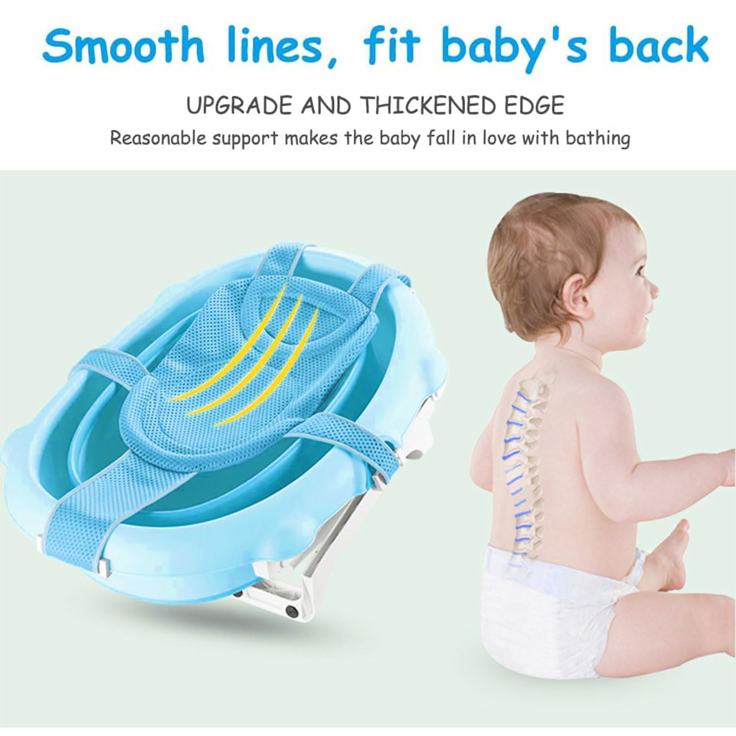 Tappetino Per Bagnetto Neonato - Cuscino Sicuro Antiscivolo, Con Cinture Di Sicurezza, Adatto 0-6 Mesi, Ideale Come Regalo - Foto 10