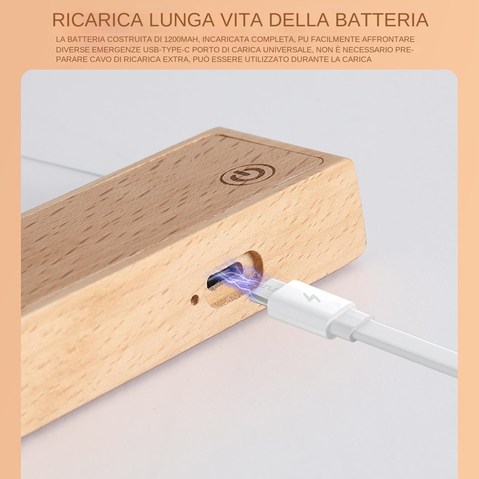Luce da Libro Piatta Ricaricabile Lampada Ricaricabile Trasparente A 3