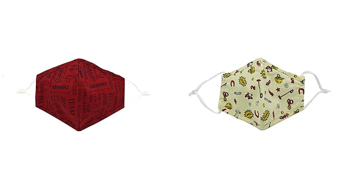 LivIndia Kids Mask Cotton Mask Adjustable | Kids Mask for Boys Kids Mask Reusable Washable Adjustable | Mask for Kids Girls Kids Mask | Mask for Kids, Boys, Girls, Children (Pack of 2 for 2 Years - 8 Years) (panda-glasses)