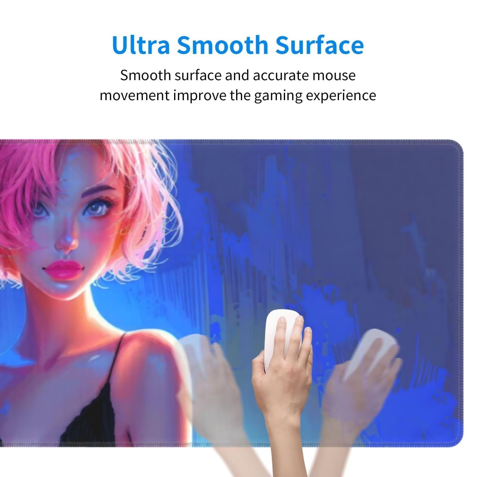 Tappetino Mouse, Tappetino Mouse Gaming Grande XXL 1500x800x3mm Tappetino Scrivania Mouse Pad, Base in Gomma Antiscivolo, Bordi Cuciti,Lavabile, Mousepad per Ufficio e Gaming (Ragazza sexy) R-694