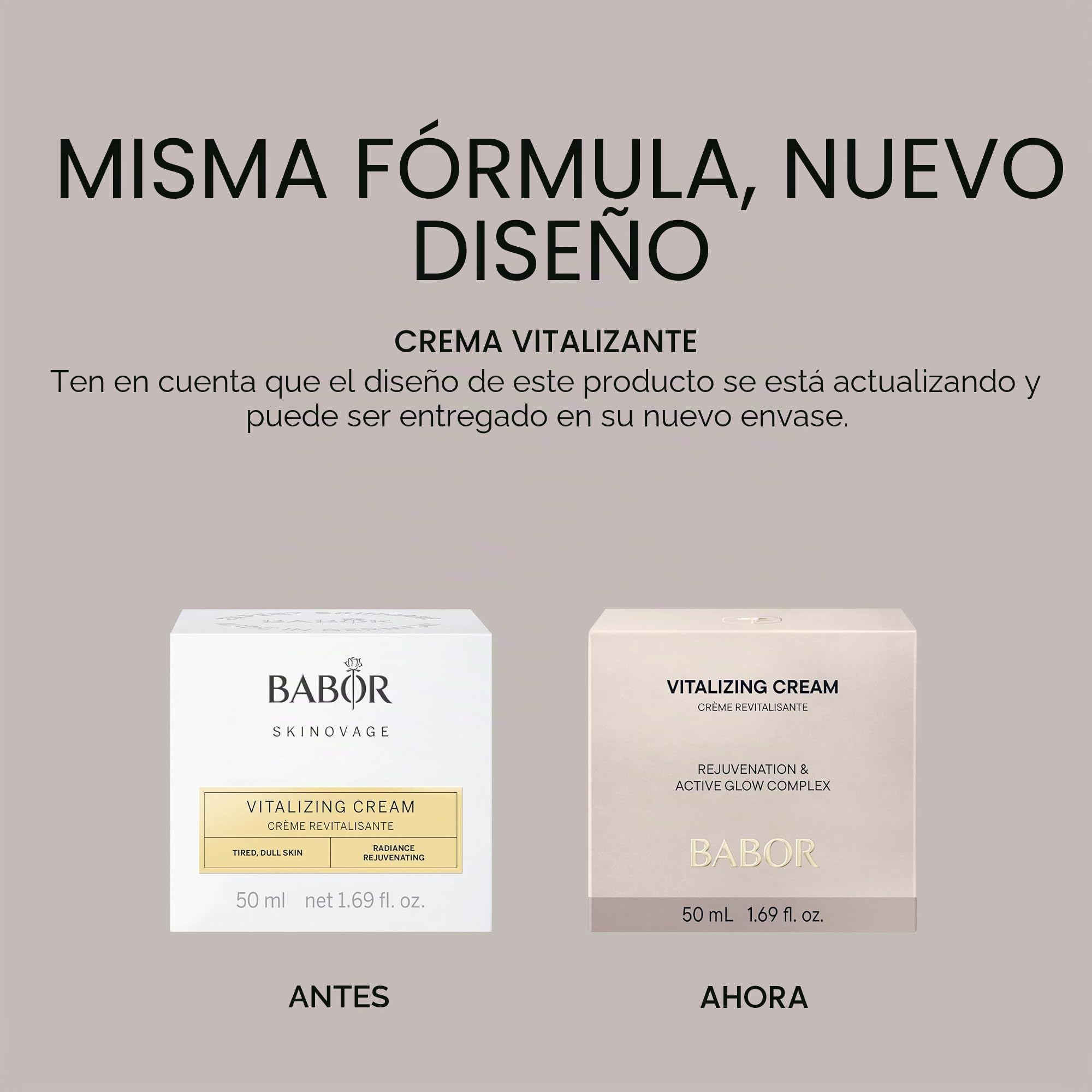 BABOR Vitalizing Cream, crema facial para pieles cansadas y que necesitan regeneración, hidratante revitalizante, fórmula vegana, 50 ml