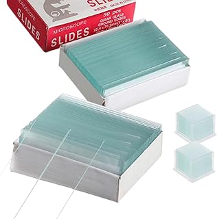 スライドガラス 100枚 カバーガラス 200枚 プレパラート スライドグラス 理科 研究 実験 顕微鏡 スライド (計300枚セット)