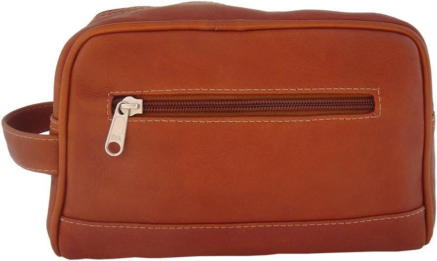Piel Leather Top Zip Toiletry Kit, Black, One Size