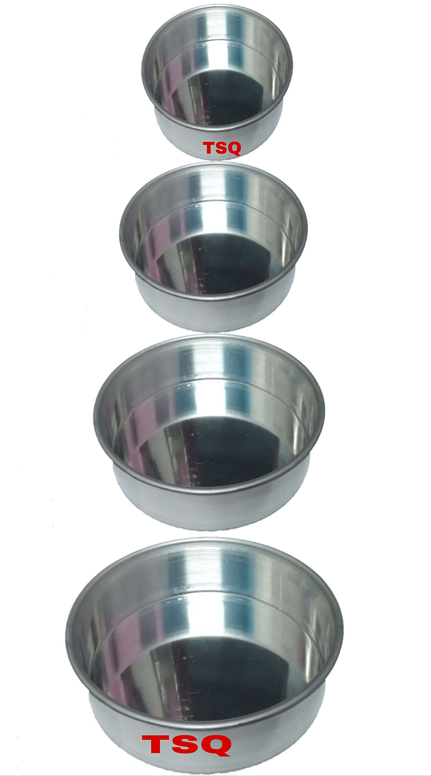 TSQ KITCHENWARE:- 4"-5"-6"-7"-inch Diameter and 2.25 inch Height-Aluminium Round Cake Moulds for OVENS.