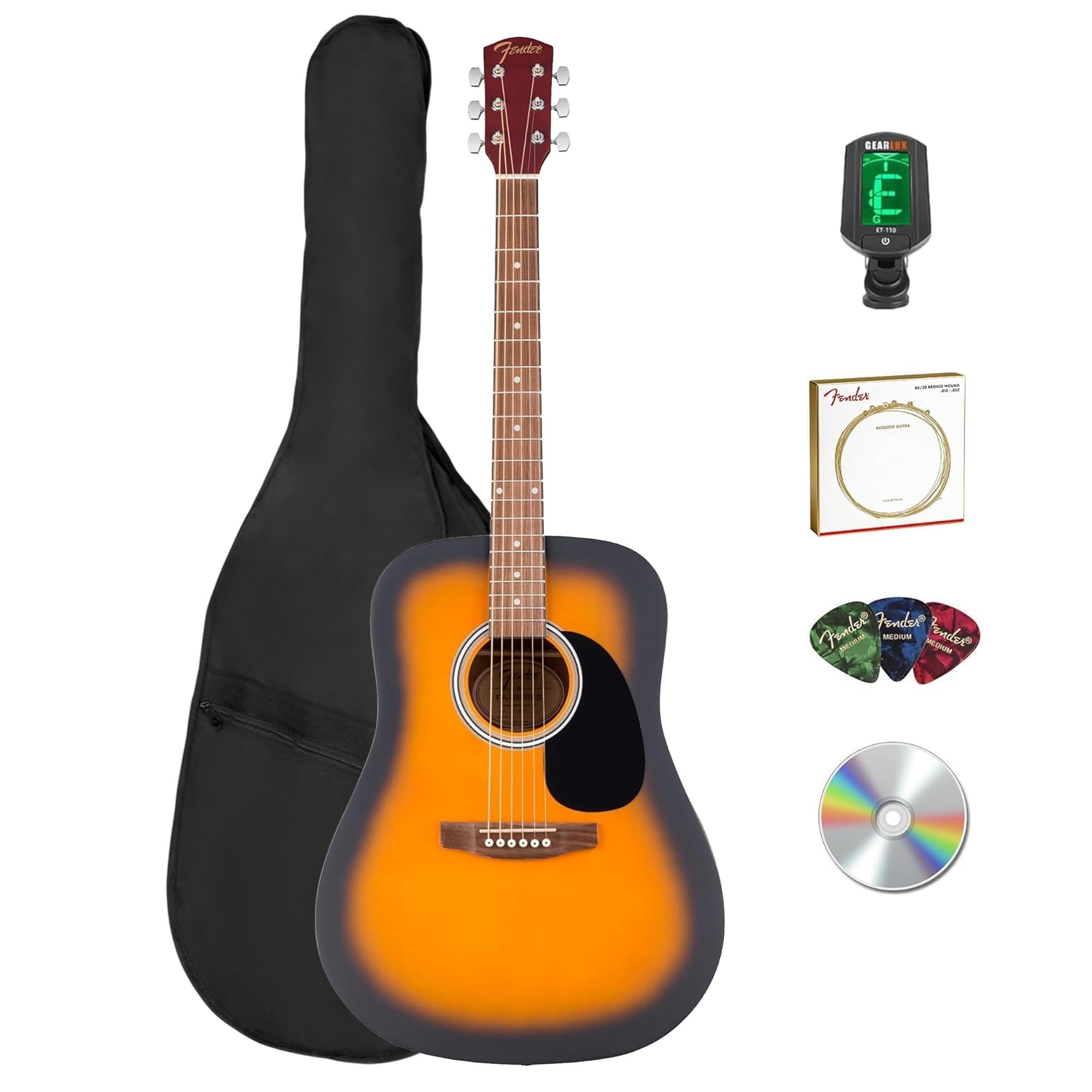 Fender アコースティックギター サンバースト Amazon.com: Fender FA Series Dreadnought Acoustic Guitar
