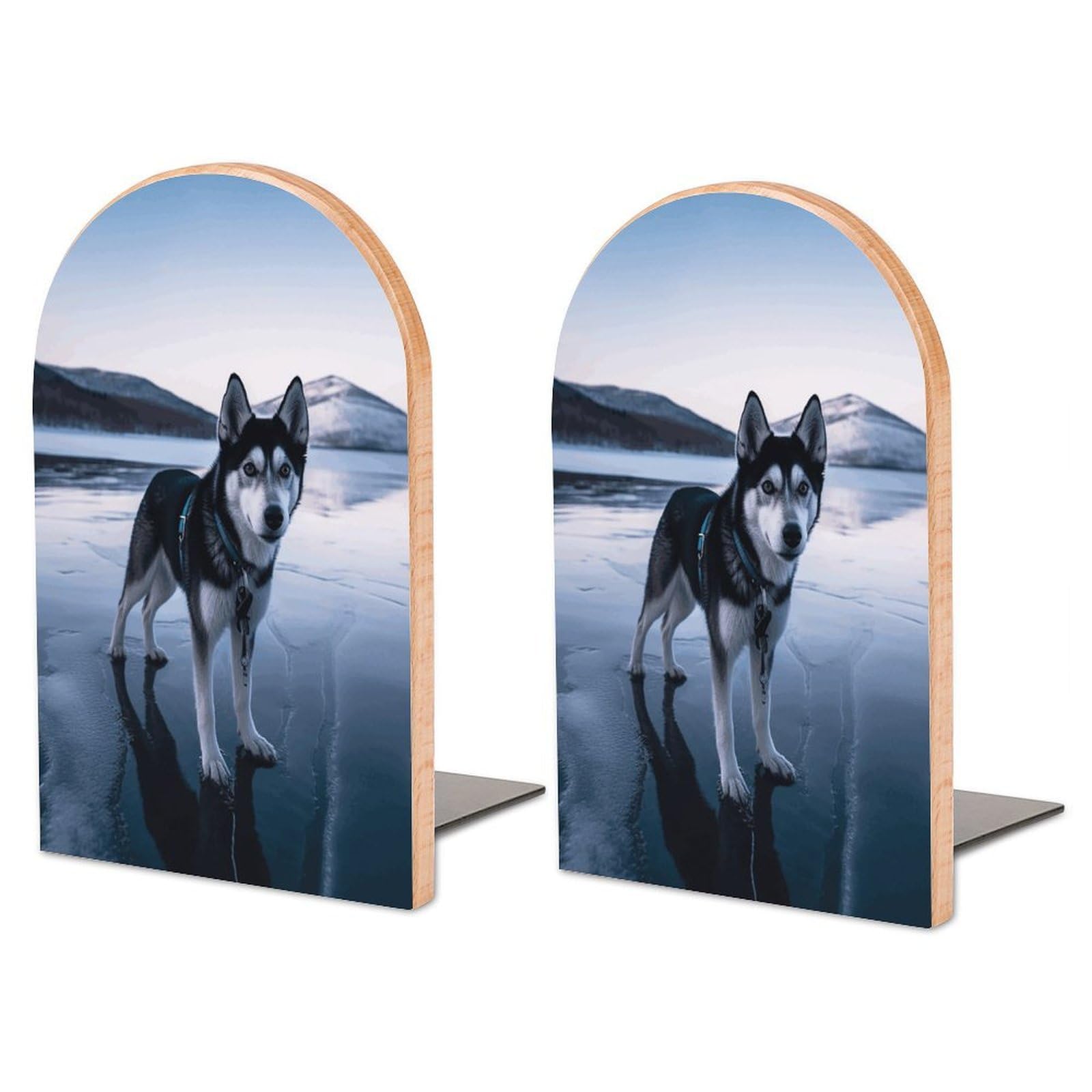 Serre-livres réglable en bois de qualité supérieure et design husky