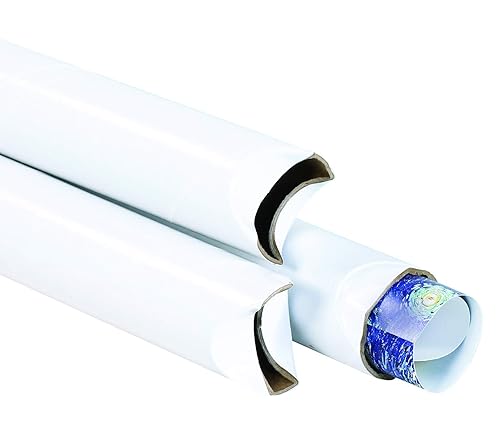 Miniatura 3 de Seleccione un tamaño Tubos de correo Aviditi de extremos plegados Blanco 50