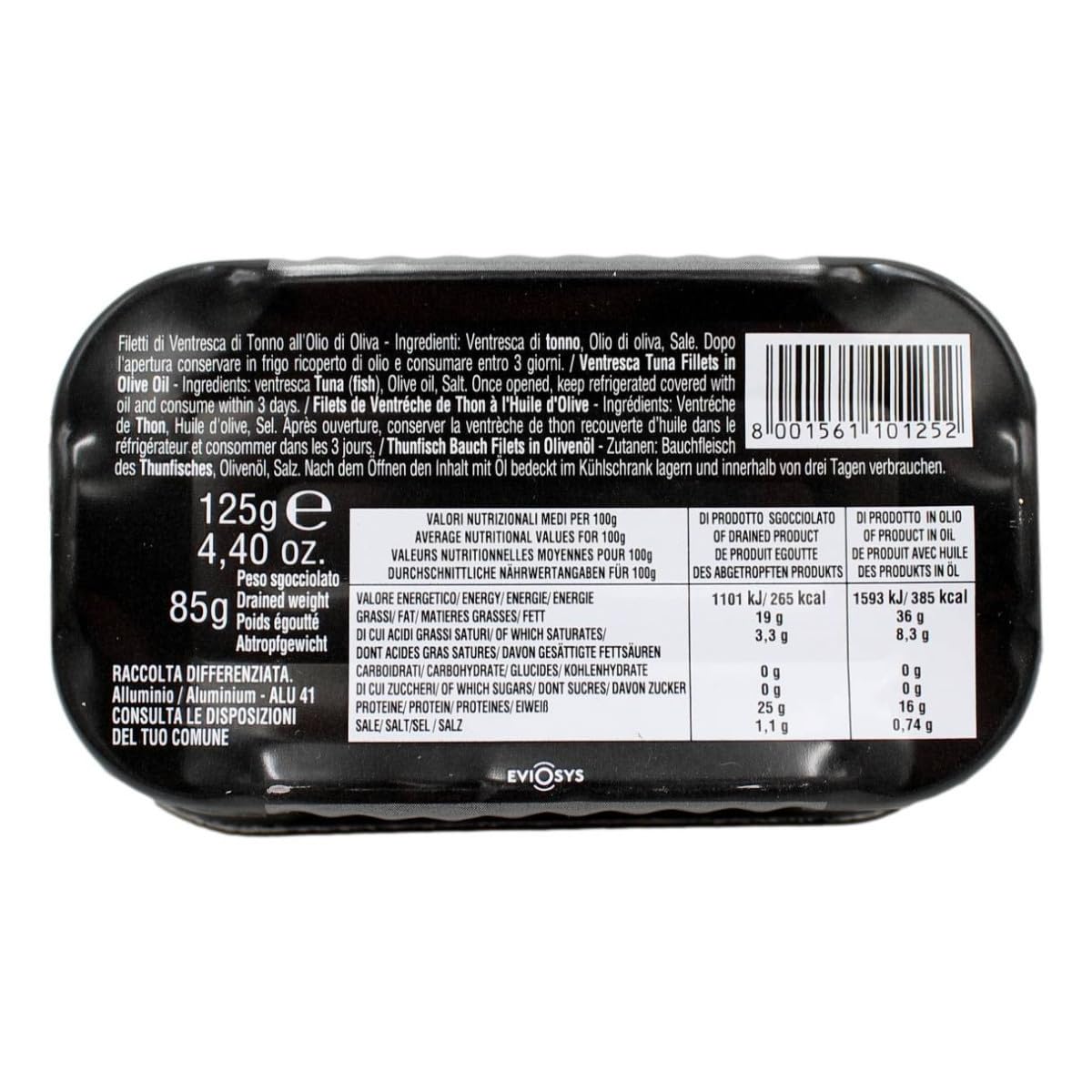 Italian Gourmet Filetti di Ventresca di Tonno zart in Olivenöl 12 x 125g