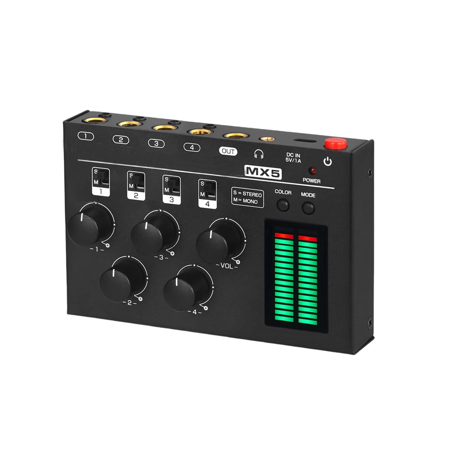 Amazon.co.jp: コンパクト MX5 ミキサー 6.35mm/3.5mm ステレオ入力 4