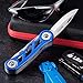Multi Function Army Knife - Compact Blue Skeleton Multi Purpose Folding Pocket Knife Mini Utility Tool - Swiss Style Knife Classic Blade, Can Opener, Saw - Grand Way 33014