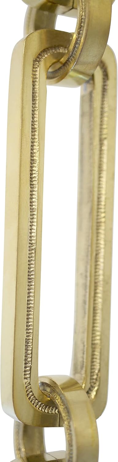 RCH Hardware CH-28-PB Decorative Polished Solid Brass Chain For Hanging, Lighting - Rectangular Hinge with Rounded Edges