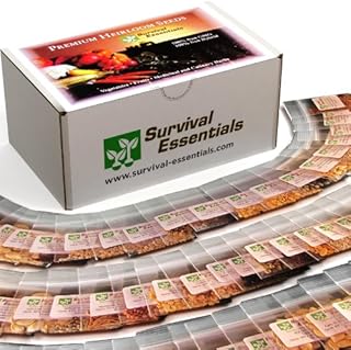 Survival Essentials 100 Variety Heirloom Non Hybrid Non GMO Survival Seed Bank - All in One Super Value Pak…Veggies, Fruits, Medicinal/Culinary Herbs – Plus Free Microgreens Kit.