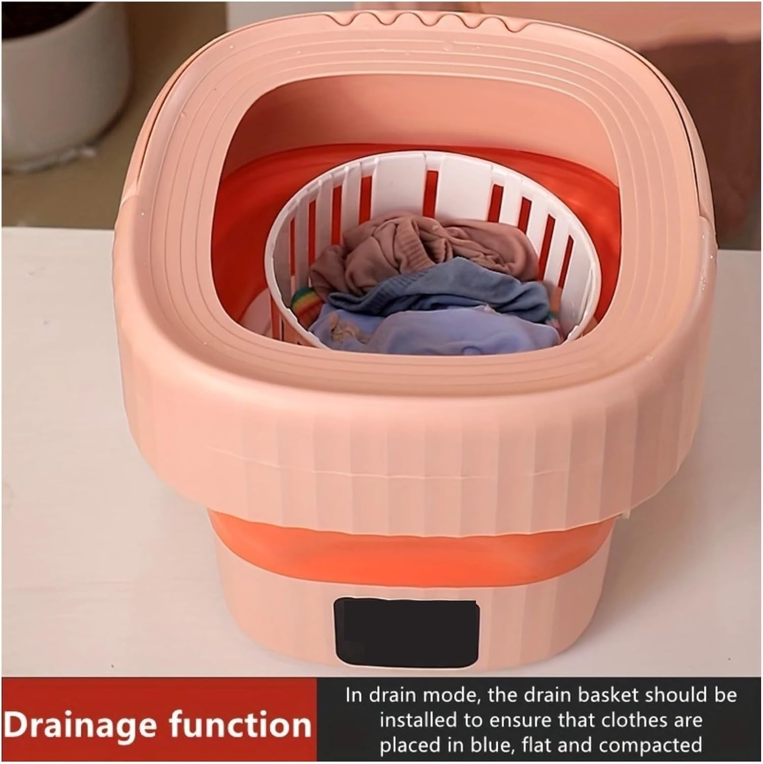 Compact Laundry. Folding Washing Machine, Multifunctional Socks Washing Machine, Small Dormitory Travel Outdoor Portable .Portable(Green)