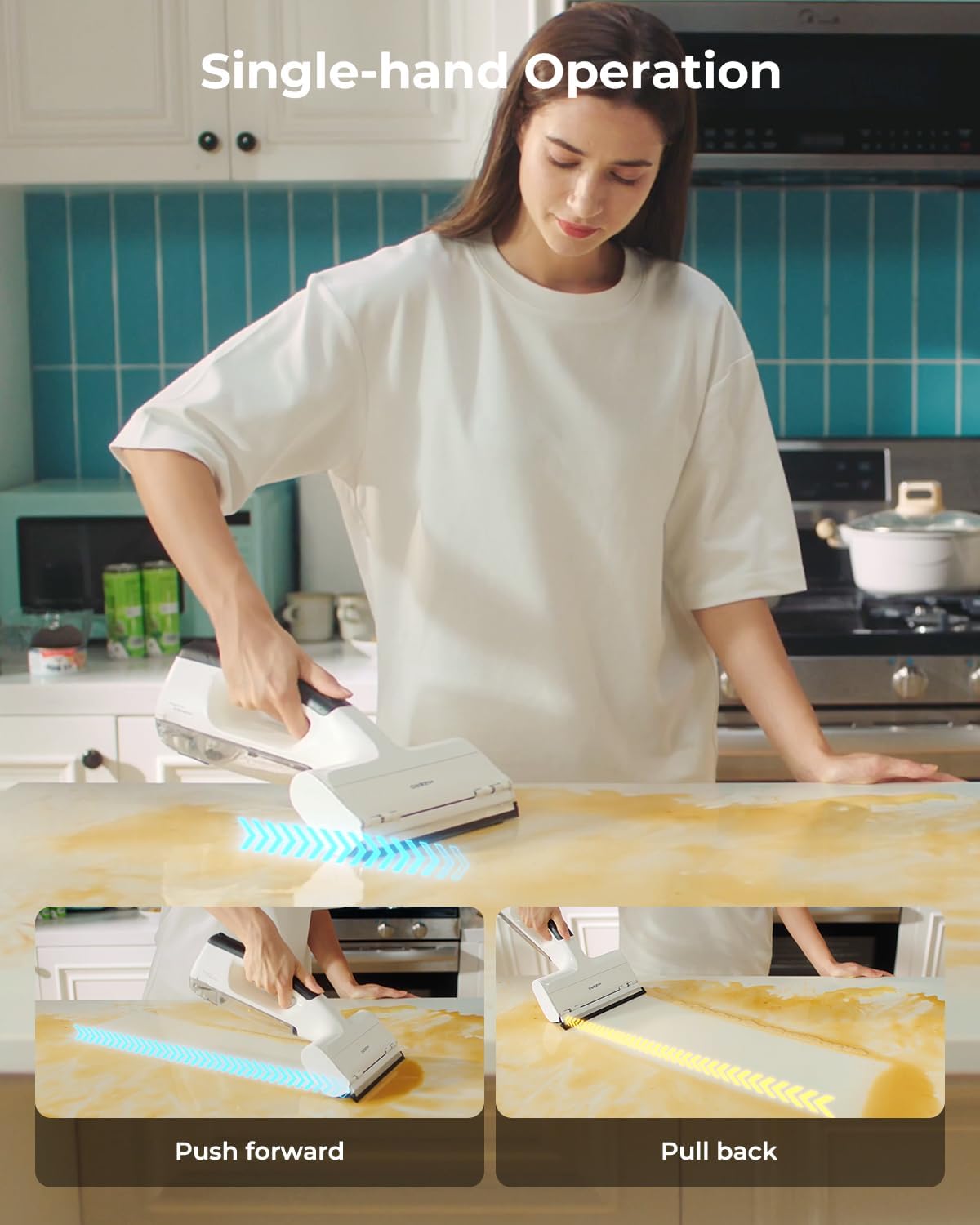 Hizero Handheld Multi-Surface Cleaner for Tables, Desks, Countertops,Glass and Mirrors – Cordless Hard Surface Cleaning Tool That Leaves Surfaces Streak-Free and Dry, No Rags Needed(H100)