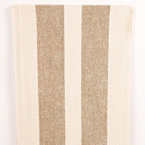 Range Poppered Towel Natural and Cream Stripes