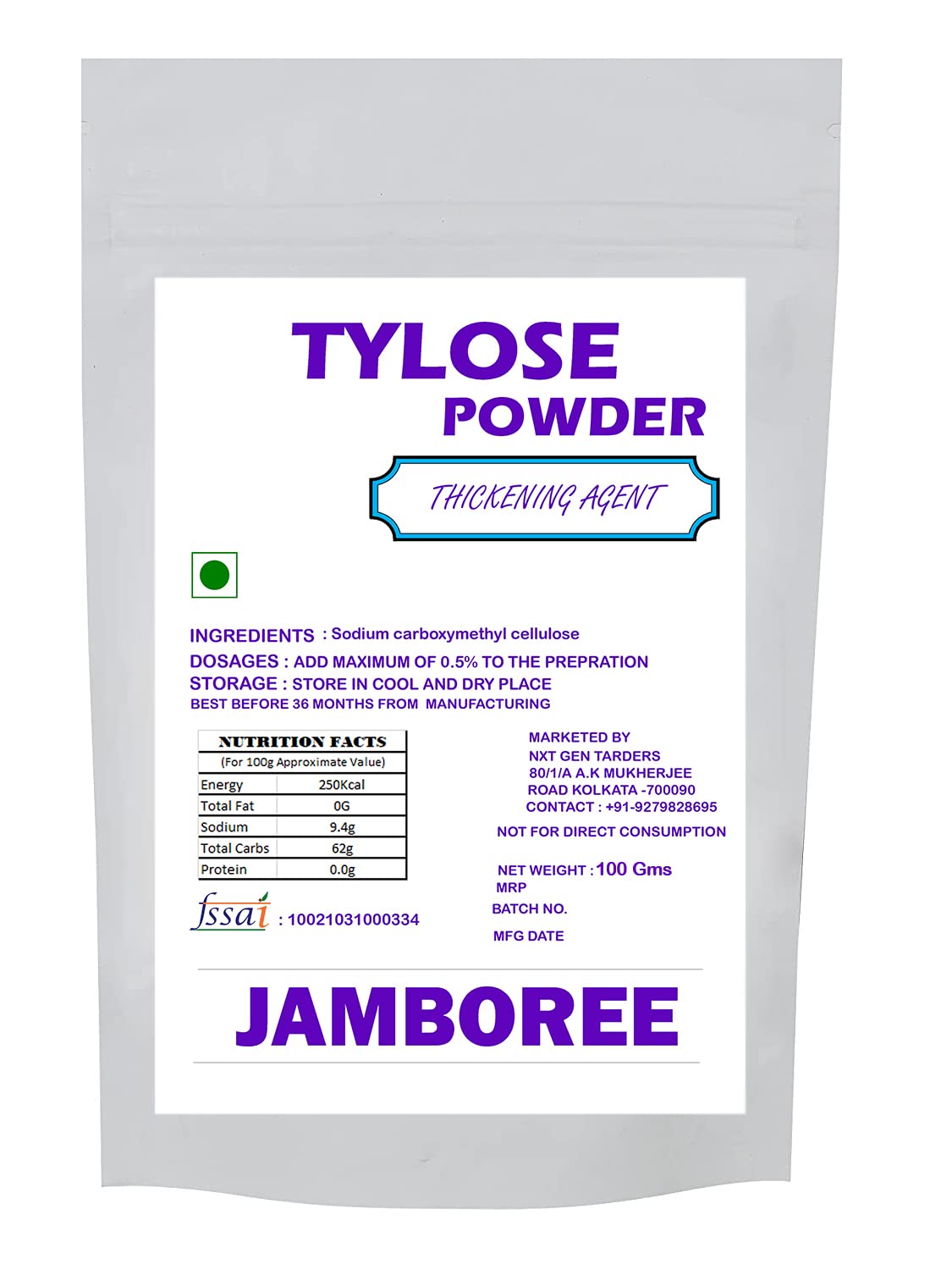 Tylose Powder Tylopur Powder Fondant Stabilizer Gluten Free 100G