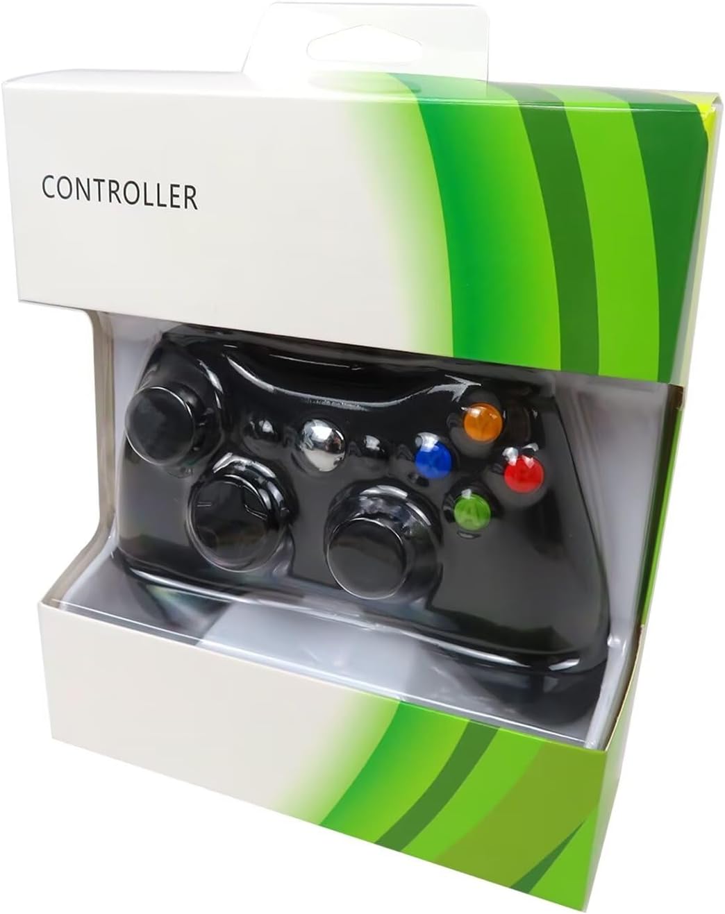 YYU for Wired Xbox 360 Controller with Cool LED, for Microsoft Xbox 360 & PC (Windows 11/10/8/7), Upgraded Joystick & Dual Vibration Gamepad Gaming Joypad (Black)