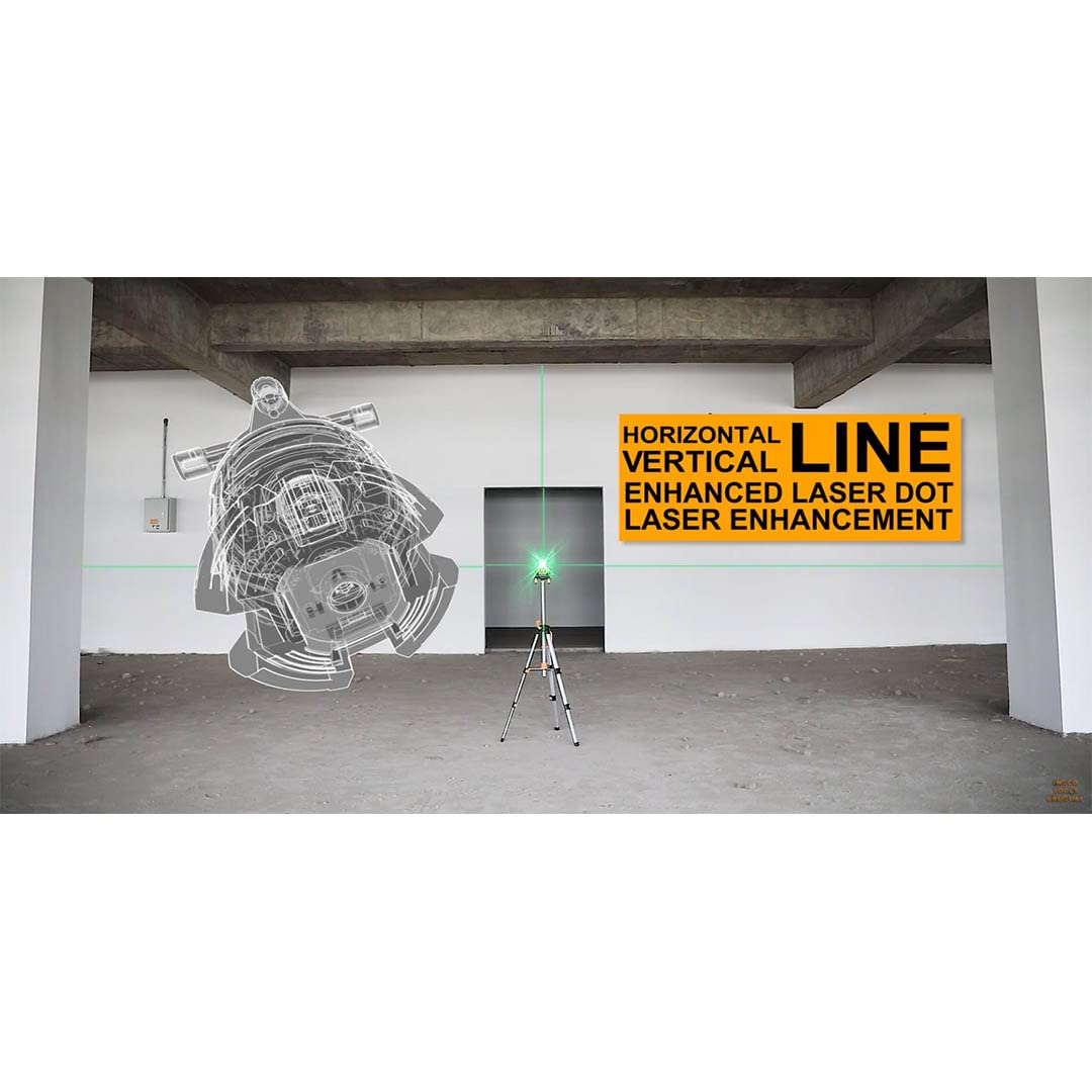 Ingco Hll305205 Livella Laser Autolivellante Autoregolabile Fino A 30 mt Professionale Con Raggio Verde
