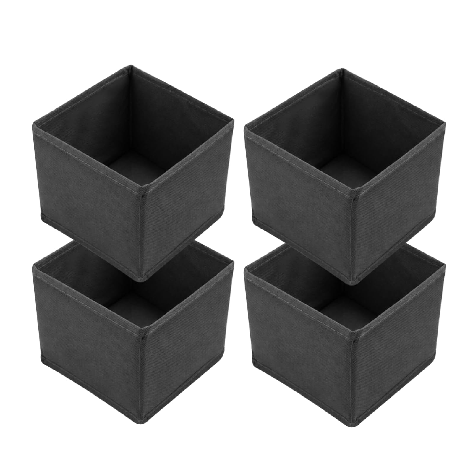 4 Pcs Drawer Organiser Clothes, Drawer Dividers for Clothes, Non-woven Fabric Wardrobe Organiser Boxes, Foldable Draw Cubes for Bedroom Drawers Underwear Socks Bras(Grey, Small, 5.51x5.51x4.72 in)