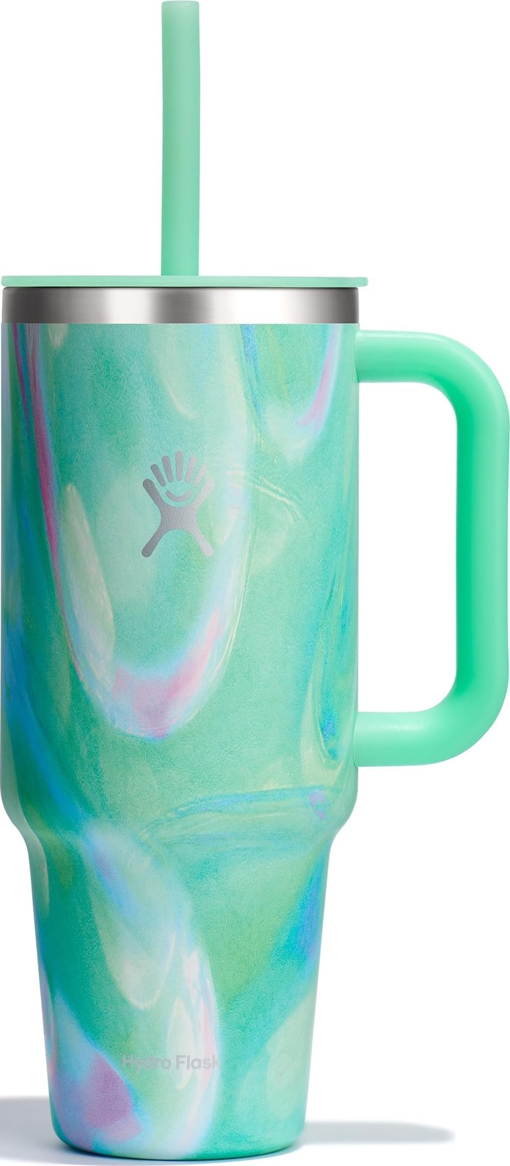Hydro Flask 40 Oz Travel Tumbler with Handle, Lid and Straw - Insulated Stainless Steel in Jelly Green — image 1