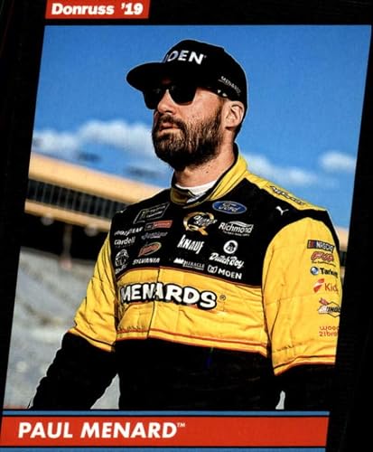 2019 Donruss Racing Black #124 Paul Menard S199 Menards/Wood Brothers Racing/Ford Retro 1986 Official Panini NASCAR Trading Card