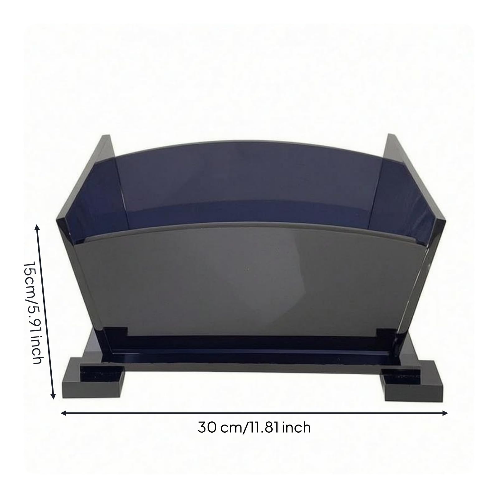 Acrylic Display Shelf Rangement Présentoir Vitrine Organisateur Boîte Acrylique Clair avec Base Rectangulaire et Pieds Stables Format Compact