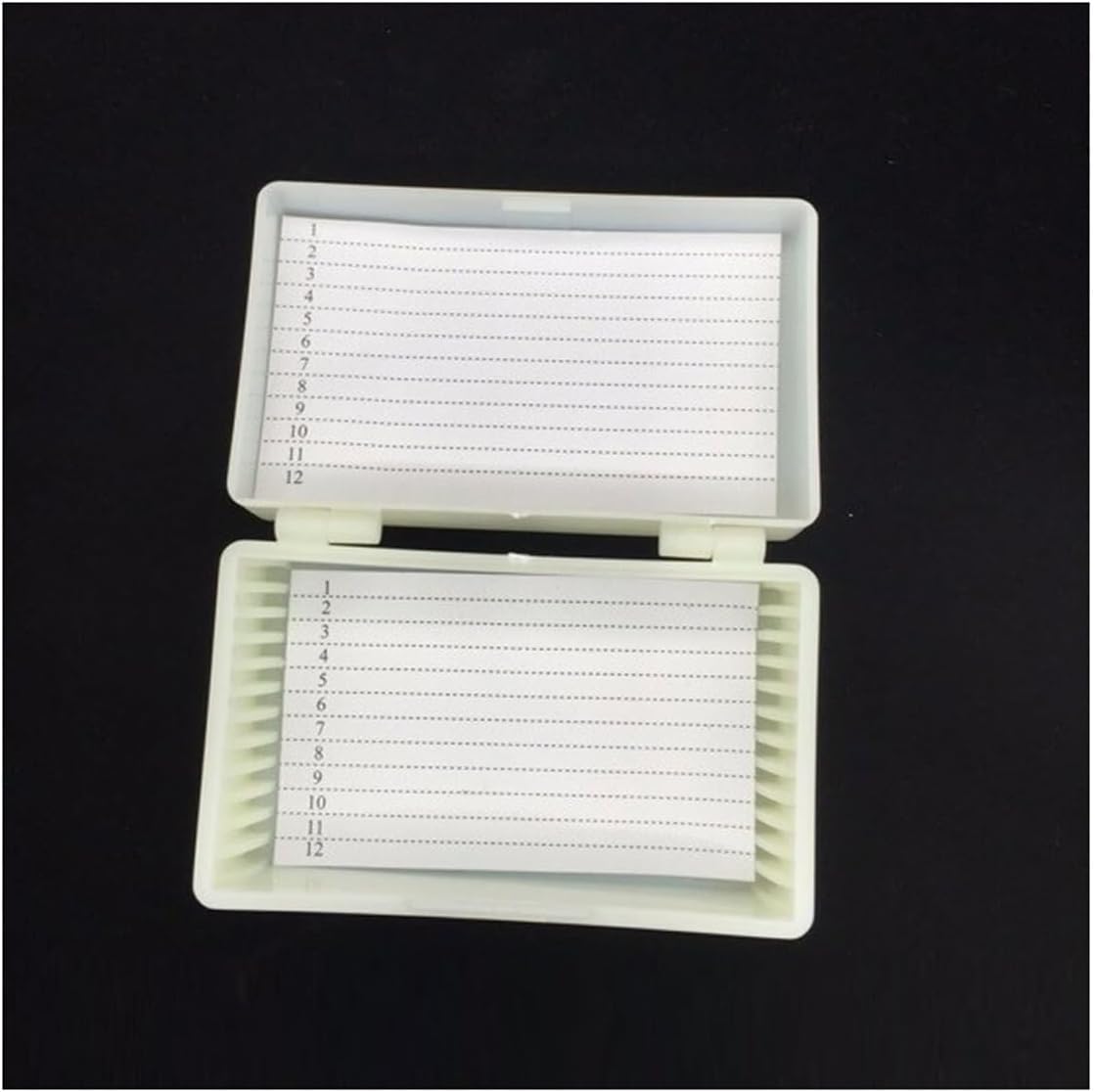 Lab Microscope Slides 10pcs Biological Slices Storage Case Holder Plastic Microscope Slide Box 100 50 25 12 Microscope Parts(100pcs Slides Box)